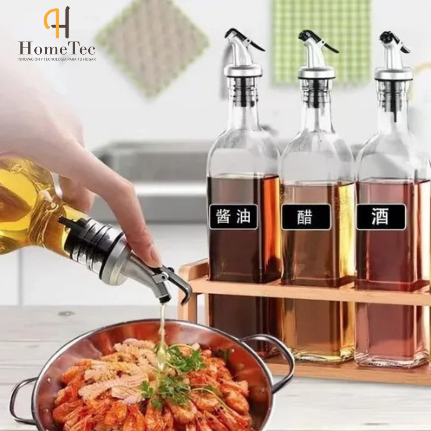 SET DISPENSADOR DE ACEITE CON CONDIMENTEROS