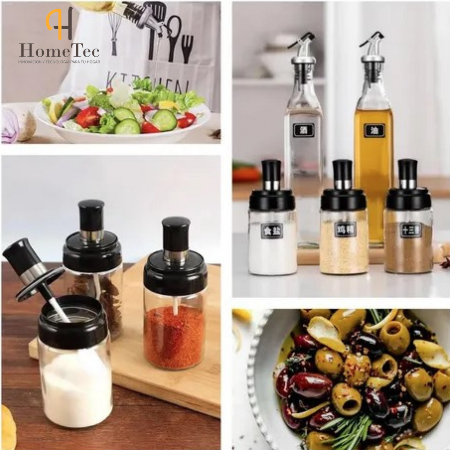 SET DISPENSADOR DE ACEITE CON CONDIMENTEROS