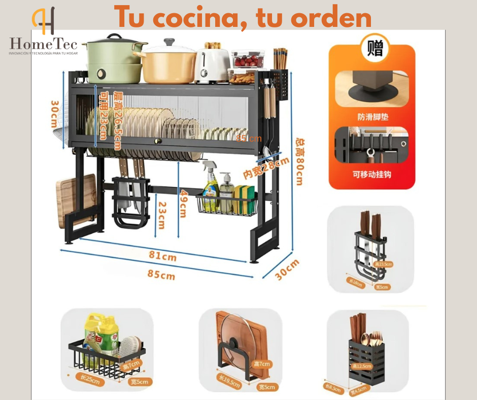 ESCURRIDOR DE PLATOS CON TAPA