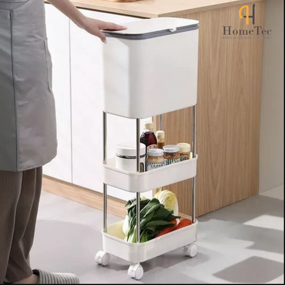 CARRITO ORGANIZADOR CON TACHO DE BASURA