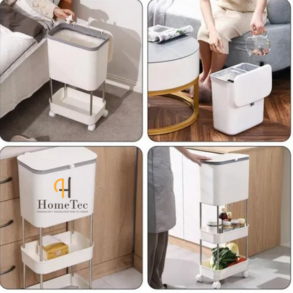 CARRITO ORGANIZADOR CON TACHO DE BASURA